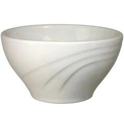 International Tableware York 6.5 Oz. Ivory (American White) Embossed Stoneware Bouillon - 36/Case