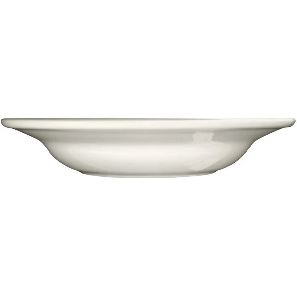 International Tableware Verona 10 Oz. Ivory (American White) Stoneware Soup Bowl With Green Bands - 24/Case 1 International Tableware Verona 10 Oz. Ivory (American White) Stoneware Soup Bowl With Green Bands - 24/Case