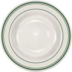 Alternative view of International Tableware Verona 10 Oz. Ivory (American White) Stoneware Soup Bowl With Green Bands - 24/Case
