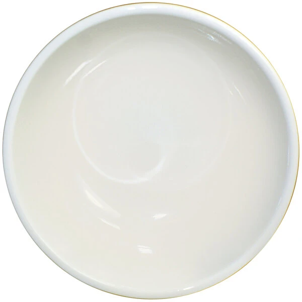 International Tableware York 18 Oz. Ivory (American White) Embossed Stoneware Nappie Bowl - 36/Case 2 International Tableware York 18 Oz. Ivory (American White) Embossed Stoneware Nappie Bowl - 36/Case - Image 2