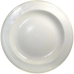 Alternative view of International Tableware York 28 Oz. Ivory (American White) Embossed Wide Rim Stoneware Pasta Bowl - 12/Case