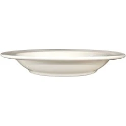 International Tableware York 16 Oz. Ivory (American White) Embossed Wide Rim Stoneware Soup Bowl - 12/Case