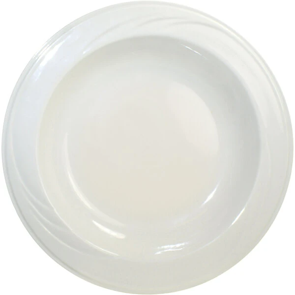International Tableware York 16 Oz. Ivory (American White) Embossed Wide Rim Stoneware Soup Bowl - 12/Case 2 International Tableware York 16 Oz. Ivory (American White) Embossed Wide Rim Stoneware Soup Bowl - 12/Case - Image 2