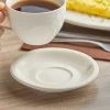Acopa 5 1/2" Ivory (American White) Narrow Rim Stoneware Saucer - 36/Case