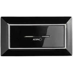 Acopa 13" X 7 1/4" Glossy Black Rectangular Stoneware Platter - 12/Case -Acopa Sales 2236352