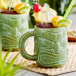 World Tableware 16 Oz. Green Tiki Mug - 12/Case