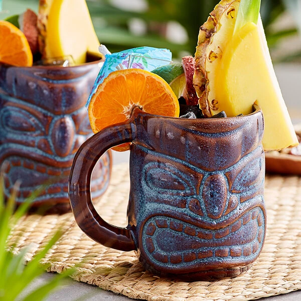 World Tableware 16 Oz. Brown Tiki Mug - 12/Case 1 World Tableware 16 Oz. Brown Tiki Mug - 12/Case