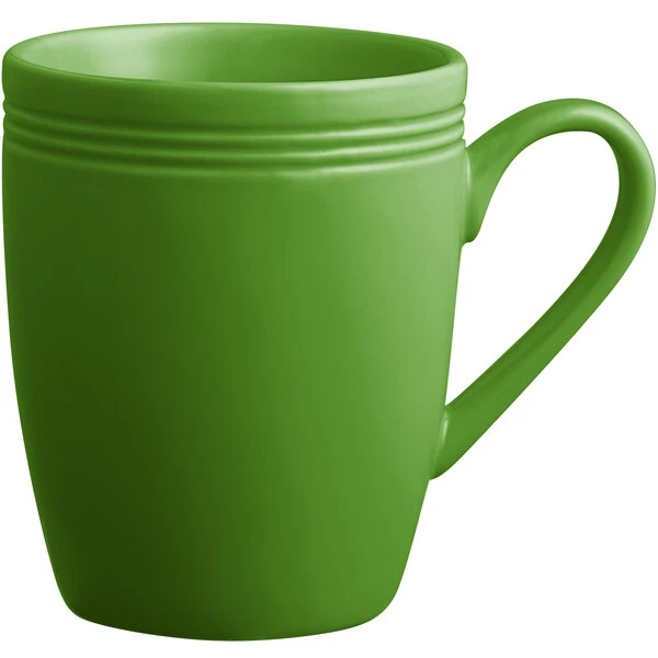Acopa Capri 12 Oz. Palm Green Stoneware Mug - 12/Pack 2 Acopa Capri 12 Oz. Palm Green Stoneware Mug - 12/Pack - Image 2