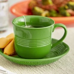 Acopa Capri 8 Oz. Palm Green Stoneware Cup - 12/Pack