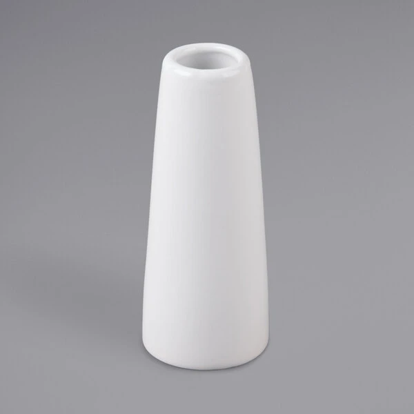 Acopa 4" Bright White Porcelain Bud Vase - 12/Case 2 Acopa 4" Bright White Porcelain Bud Vase - 12/Case - Image 2