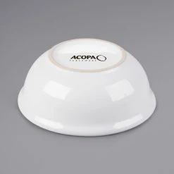 Acopa 10 Oz. Bright White Rolled Edge Stoneware Nappie Bowl - 36/Case -Acopa Sales 2295734