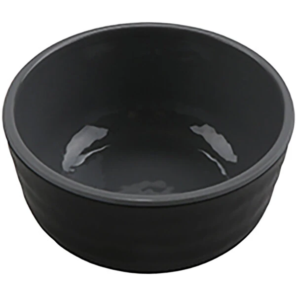GET Enterprises GET Roca Glazed 3 Oz. Gray Melamine Sauce Dish - 72/Case 1 GET Enterprises GET Roca Glazed 3 Oz. Gray Melamine Sauce Dish - 72/Case