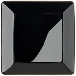 Acopa 4" Glossy Black Square Stoneware Plate - 12/Pack -Acopa Sales 2303455