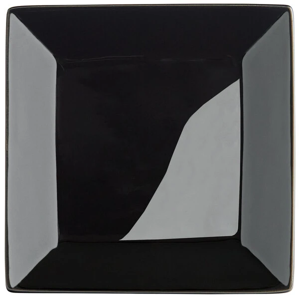 Acopa 6" Glossy Black Square Stoneware Plate - 36/Case 2 Acopa 6" Glossy Black Square Stoneware Plate - 36/Case - Image 2