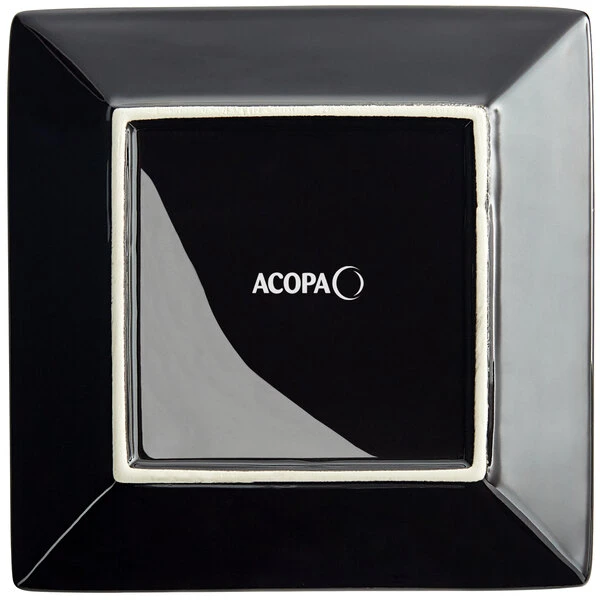 Acopa 6" Glossy Black Square Stoneware Plate - 36/Case 3 Acopa 6" Glossy Black Square Stoneware Plate - 36/Case - Image 3