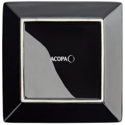 Acopa 7" Glossy Black Square Stoneware Plate - 6/Pack -Acopa Sales 2303676