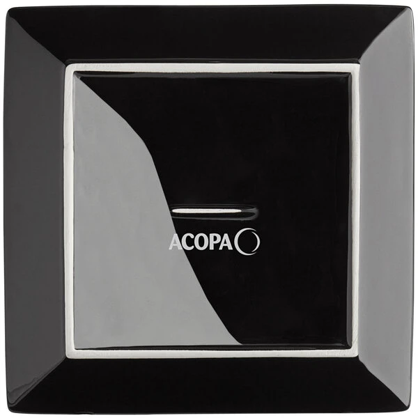 Acopa 9 1/4" Glossy Black Square Stoneware Plate - 12/Case 3 Acopa 9 1/4" Glossy Black Square Stoneware Plate - 12/Case - Image 3