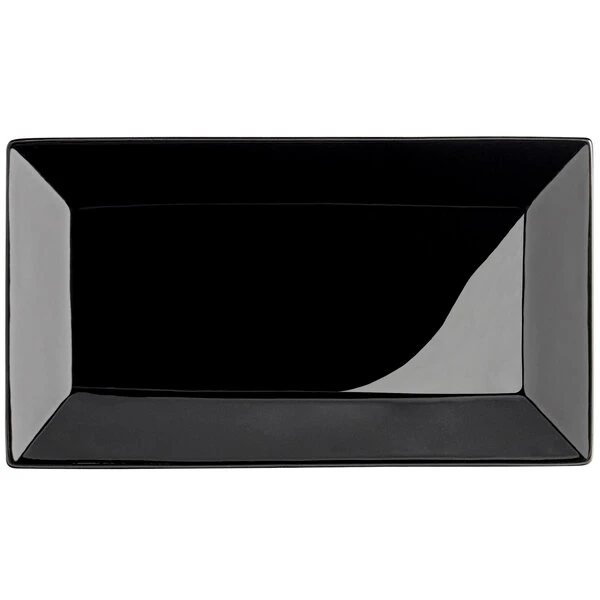 Acopa 10" X 5 1/2" Glossy Black Rectangular Stoneware Platter - 24/Case 2 Acopa 10" X 5 1/2" Glossy Black Rectangular Stoneware Platter - 24/Case - Image 2