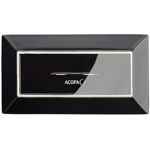 Acopa 10" X 5 1/2" Glossy Black Rectangular Stoneware Platter - 24/Case 3 Acopa 10" X 5 1/2" Glossy Black Rectangular Stoneware Platter - 24/Case - Image 3
