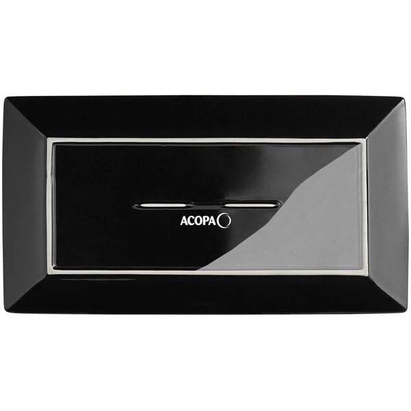 Acopa 14 1/2" X 8 1/4" Glossy Black Rectangular Stoneware Platter - 12/Case 3 Acopa 14 1/2" X 8 1/4" Glossy Black Rectangular Stoneware Platter - 12/Case - Image 3
