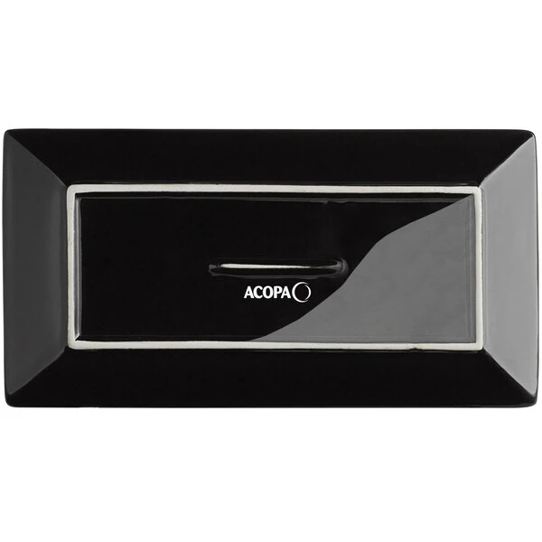 Acopa 8 1/2" X 4 1/2" Glossy Black Rectangular Stoneware Platter - 6/Pack 5 Acopa 8 1/2" X 4 1/2" Glossy Black Rectangular Stoneware Platter - 6/Pack - Image 5