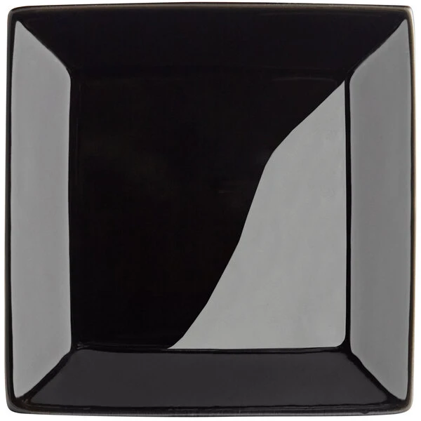 Acopa 5" Glossy Black Square Stoneware Plate - 48/Case 2 Acopa 5" Glossy Black Square Stoneware Plate - 48/Case - Image 2