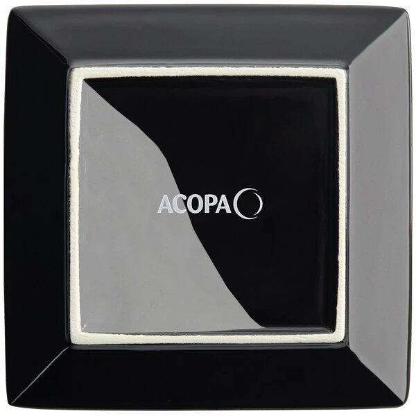 Acopa 5" Glossy Black Square Stoneware Plate - 48/Case 3 Acopa 5" Glossy Black Square Stoneware Plate - 48/Case - Image 3