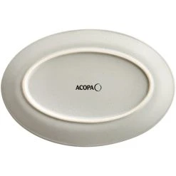 Sample - Acopa Embers 9 1/2" X 6 1/2" Grey Matte Coupe Stoneware Platter -Acopa Sales 2320509