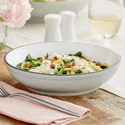 Acopa Embers 32 Oz. Grey Matte Stoneware Pasta Bowl - 12/Case