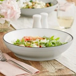 Acopa Embers 48 Oz. Grey Matte Stoneware Pasta Bowl - 6/Case
