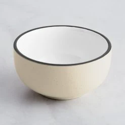 Alternative view of Acopa Embers 13 Oz. Cream White Matte Stoneware Bowl - 24/Case