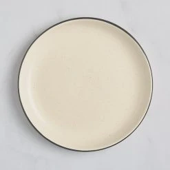 Alternative view of Acopa Embers 9 1/2" Cream White Matte Coupe Stoneware Plate - 12/Case