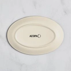 Sample - Acopa Embers 9 1/2" X 6 1/2" Cream White Matte Coupe Stoneware Platter 6 Sample - Acopa Embers 9 1/2" X 6 1/2" Cream White Matte Coupe Stoneware Platter -Acopa Sales 2323362