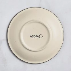 Sample - Acopa Embers 5 1/2" Cream White Matte Stoneware Saucer -Acopa Sales 2323364