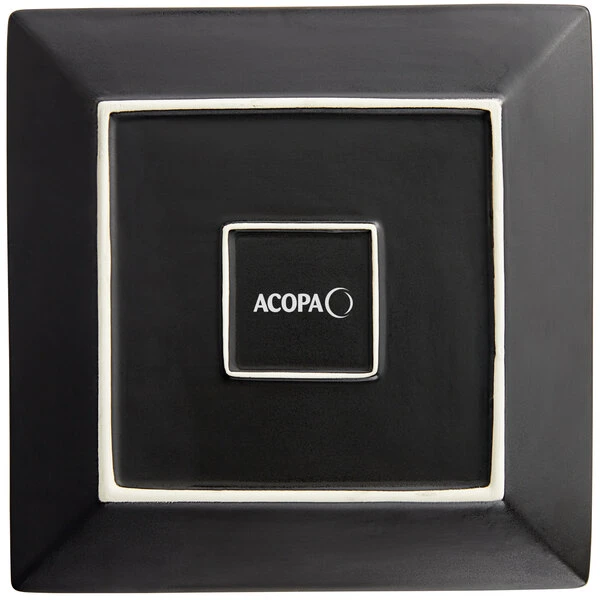 Sample - Acopa 10" Matte Black Square Stoneware Plate 3 Sample - Acopa 10" Matte Black Square Stoneware Plate - Image 3