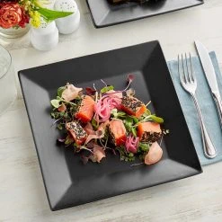 Sample - Acopa 10" Matte Black Square Stoneware Plate