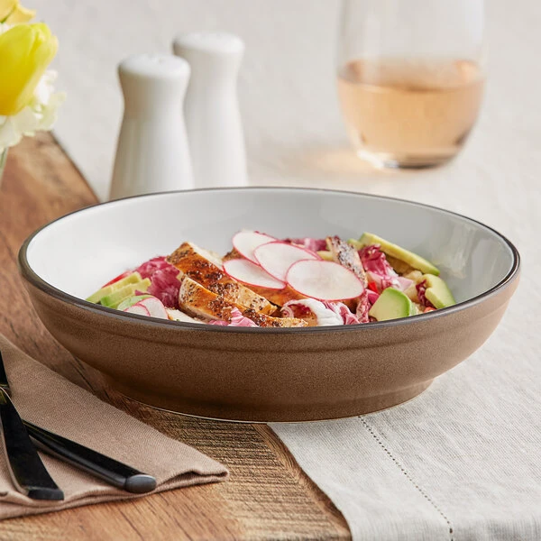 Sample - Acopa Embers 32 Oz. Hickory Brown Matte Stoneware Pasta Bowl 1 Sample - Acopa Embers 32 Oz. Hickory Brown Matte Stoneware Pasta Bowl