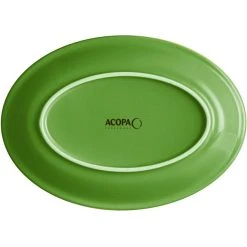 Sample- Acopa Capri 9 3/4" X 7" Palm Green Oval Stoneware Coupe Platter 7 Sample- Acopa Capri 9 3/4" X 7" Palm Green Oval Stoneware Coupe Platter -Acopa Sales 2324264