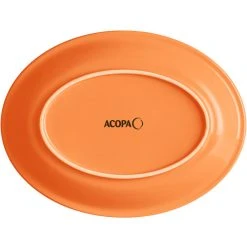 Sample - Acopa Capri 11 1/2" X 8 3/4" Valencia Orange Oval Stoneware Coupe Platter 7 Sample - Acopa Capri 11 1/2" X 8 3/4" Valencia Orange Oval Stoneware Coupe Platter -Acopa Sales 2324279