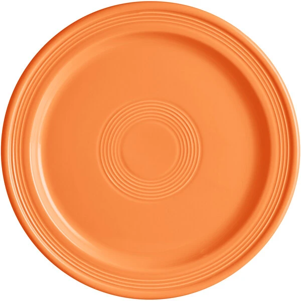 Sample- Acopa Capri 10" Valencia Orange Stoneware Plate 2 Sample- Acopa Capri 10" Valencia Orange Stoneware Plate - Image 2