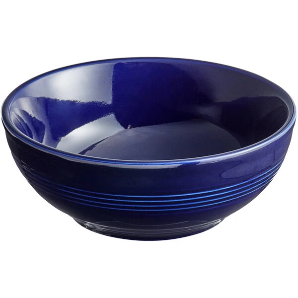 Sample - Acopa Capri 19 Oz. Deep Sea Cobalt Stoneware Bistro Bowl 2 Sample - Acopa Capri 19 Oz. Deep Sea Cobalt Stoneware Bistro Bowl - Image 2