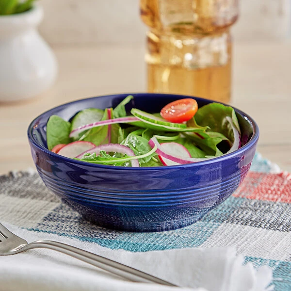 Sample - Acopa Capri 19 Oz. Deep Sea Cobalt Stoneware Bistro Bowl 1 Sample - Acopa Capri 19 Oz. Deep Sea Cobalt Stoneware Bistro Bowl