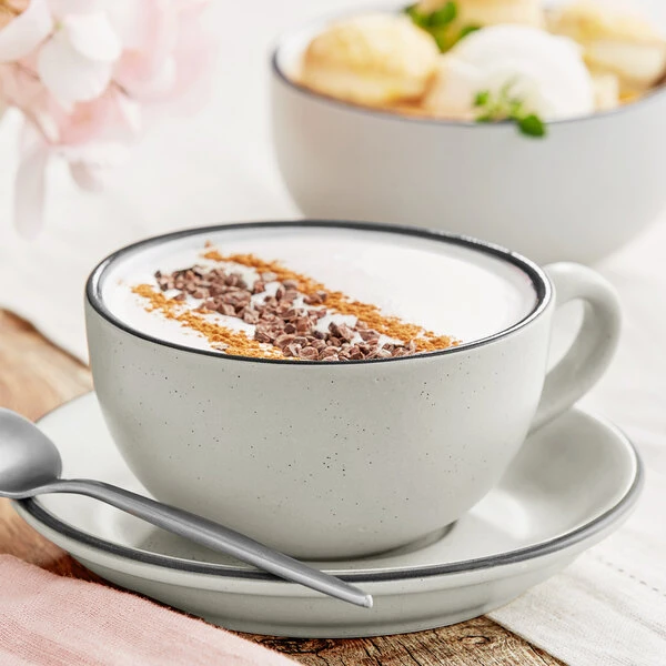Acopa Embers 12 Oz. Grey Matte Stoneware Cup - 24/Case 1 Acopa Embers 12 Oz. Grey Matte Stoneware Cup - 24/Case