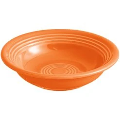 Alternative view of Sample - Acopa Capri 4.5 Oz. Valencia Orange Stoneware Fruit Bowl / Monkey Dish