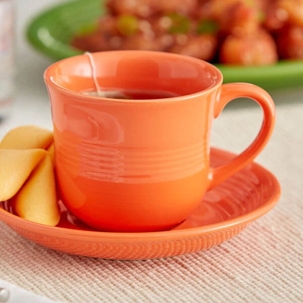 Sample- Acopa Capri 8 Oz. Valencia Orange Stoneware Cup 1 Sample- Acopa Capri 8 Oz. Valencia Orange Stoneware Cup