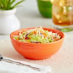 Sample - Acopa Capri 13 Oz. Valencia Orange Stoneware Nappie Bowl