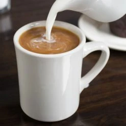 Acopa 8 Oz. Ivory (American White) Rolled Edge Stoneware Mug - 12/Pack -Acopa Sales 2325715