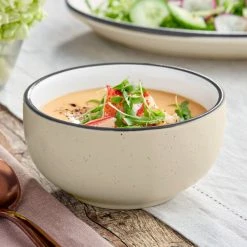 Acopa Embers 13 Oz. Cream White Matte Stoneware Bowl - 24/Case