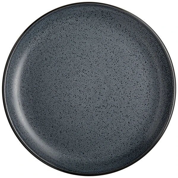 Sample - Acopa Embers 9 1/2" Midnight Blue Matte Coupe Stoneware Plate 2 Sample - Acopa Embers 9 1/2" Midnight Blue Matte Coupe Stoneware Plate - Image 2