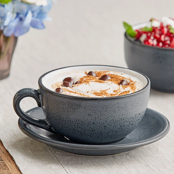 Acopa Embers 12 Oz. Midnight Blue Matte Stoneware Cup - 24/Case 1 Acopa Embers 12 Oz. Midnight Blue Matte Stoneware Cup - 24/Case